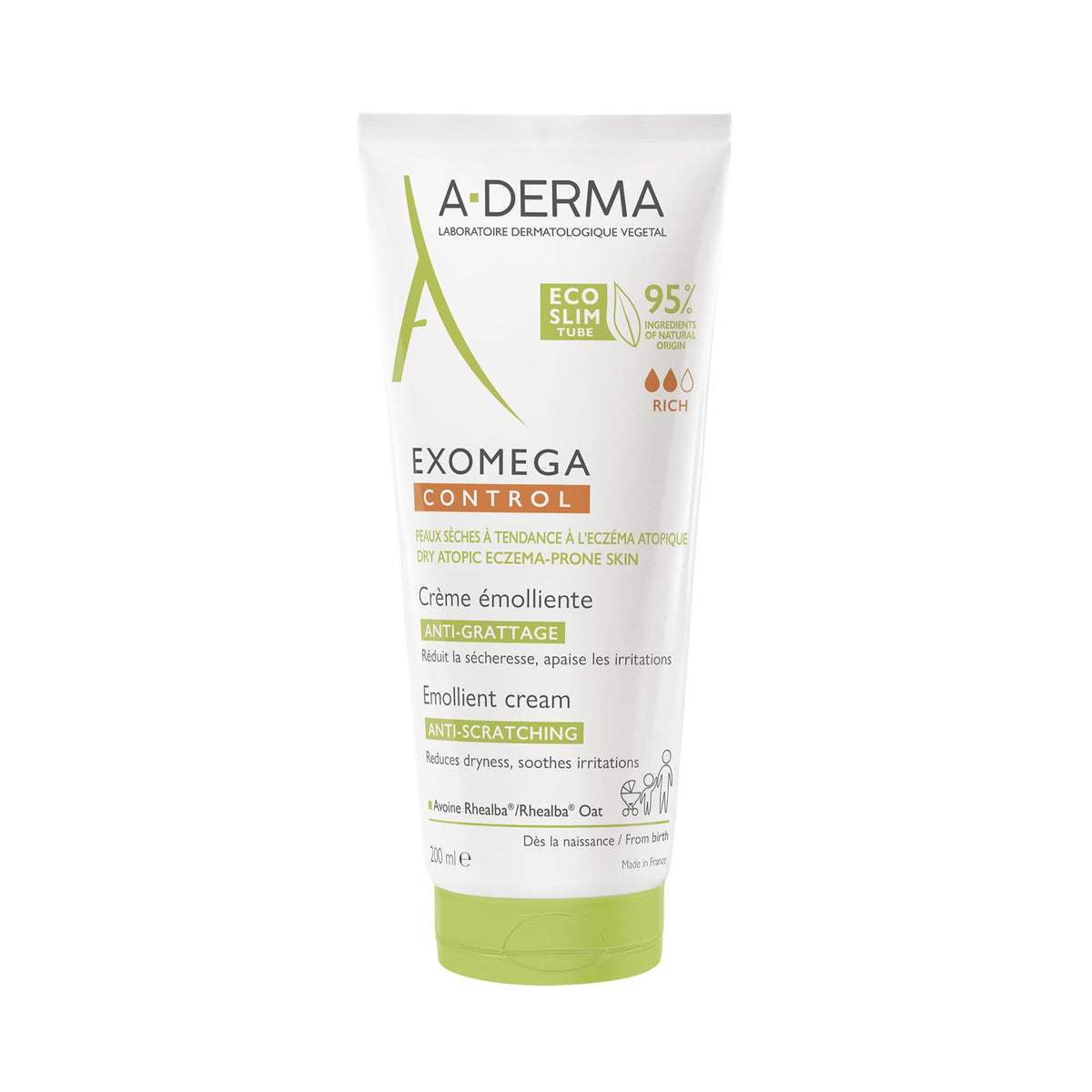 A-DERMA Exomega Control Crema Corporal Emoliente Piel Atopica Muy Seca 200ml