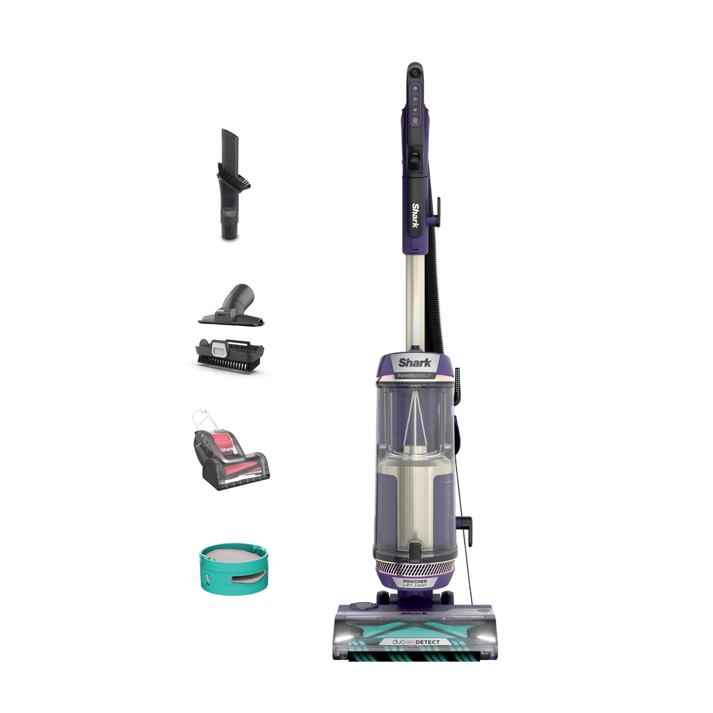 Shark POWERDETECT - Aspiradora Vertical con Filtro HEPA, aspiradora Resistente con Potente succión para Recogida de Pelo de Mascotas, tecnología DuoClean, Elevador motorizado, Ideal para alfombras y