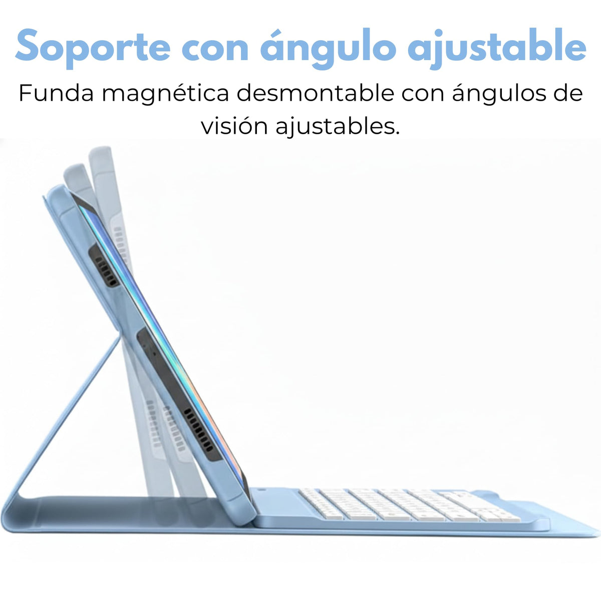 Funda Teclado con Trackpad MR. GADGETS Azul, Iluminación RGB para iPad Air 13" M2/M3