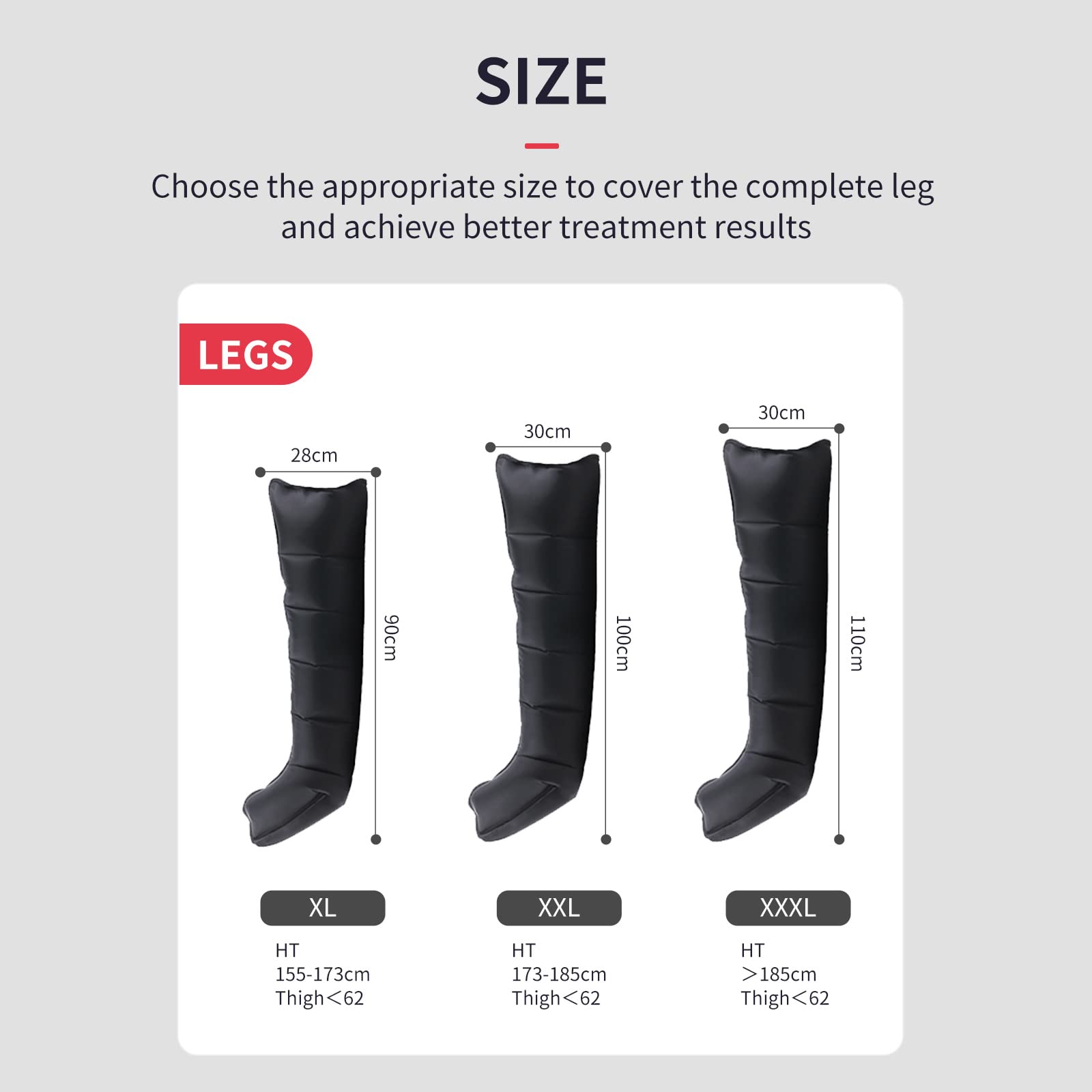 JILITEC Sistema de recuperación de piernas, botas de compresión, dispositivo de compresión secuencial, botas de recuperación, masaje de compresión dinámico para recuperación en atletas (XL, negro)