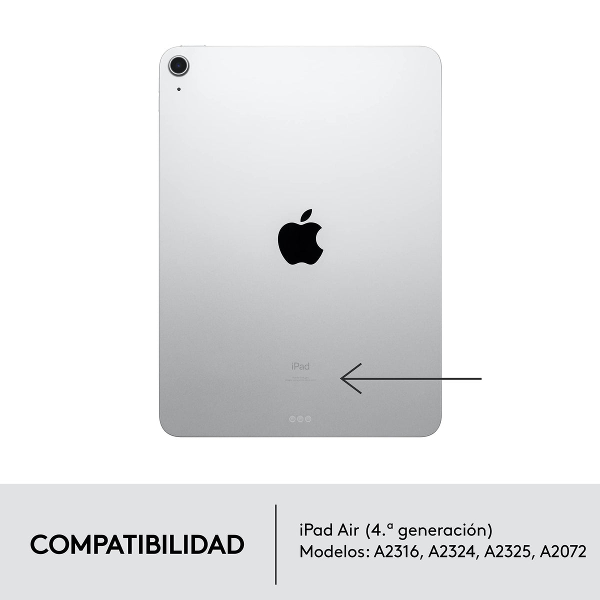 Funda con Teclado Retroiluminado Logitech Grafito Combo Touch iPad Air 4ta y 5ta Gen