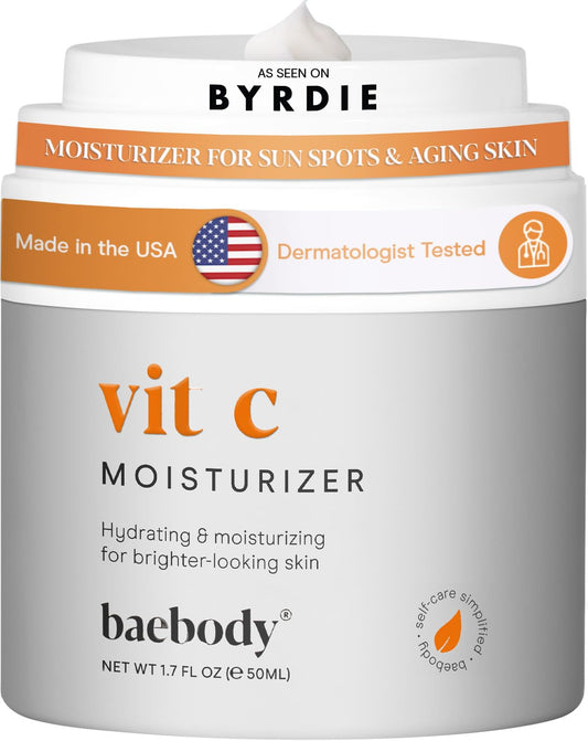 Vitamin C Moisturizer Cream for Face and Eye Area - With Vitamin C, Jojoba Oil, Vitamin E. Fights the Appearance of Wrinkles, Fine Lines, and Age Spots. Best Day and Night Cream 1.7 Fl. Oz.