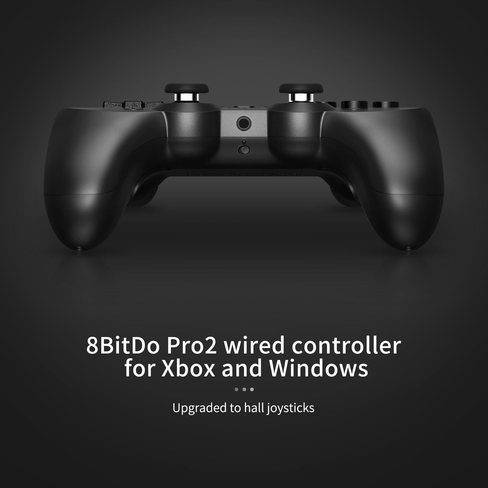 Control Alambrico 8bitdo Pro 2 para Xbox Series X|S, Xbox One, Windows 10/11, Mando con Joysticks de Efecto Hall, Conector de Audio de 3,5 mm - Con Licencia Oficial - Negro