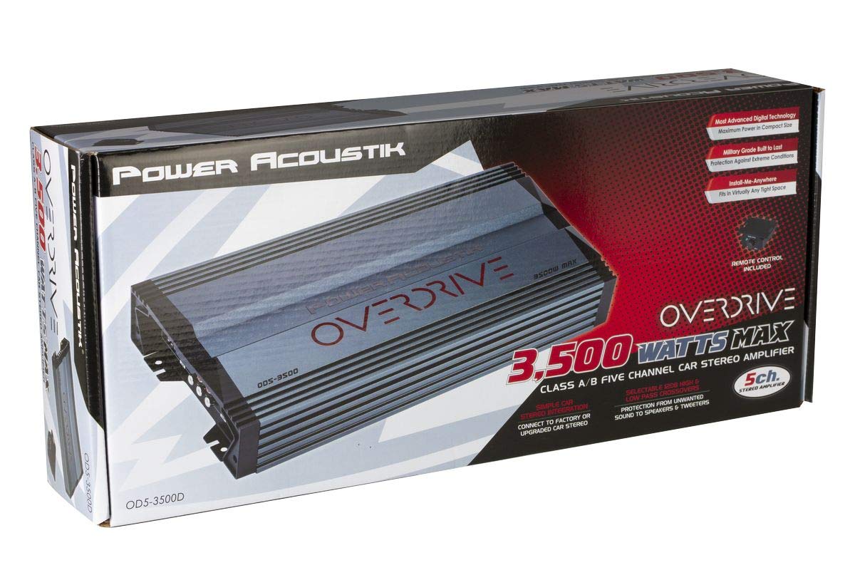 Amplificador Clase D Power Acoustik OD5-3500D 3500 Vatios máx 5 Canales Overdrive Series