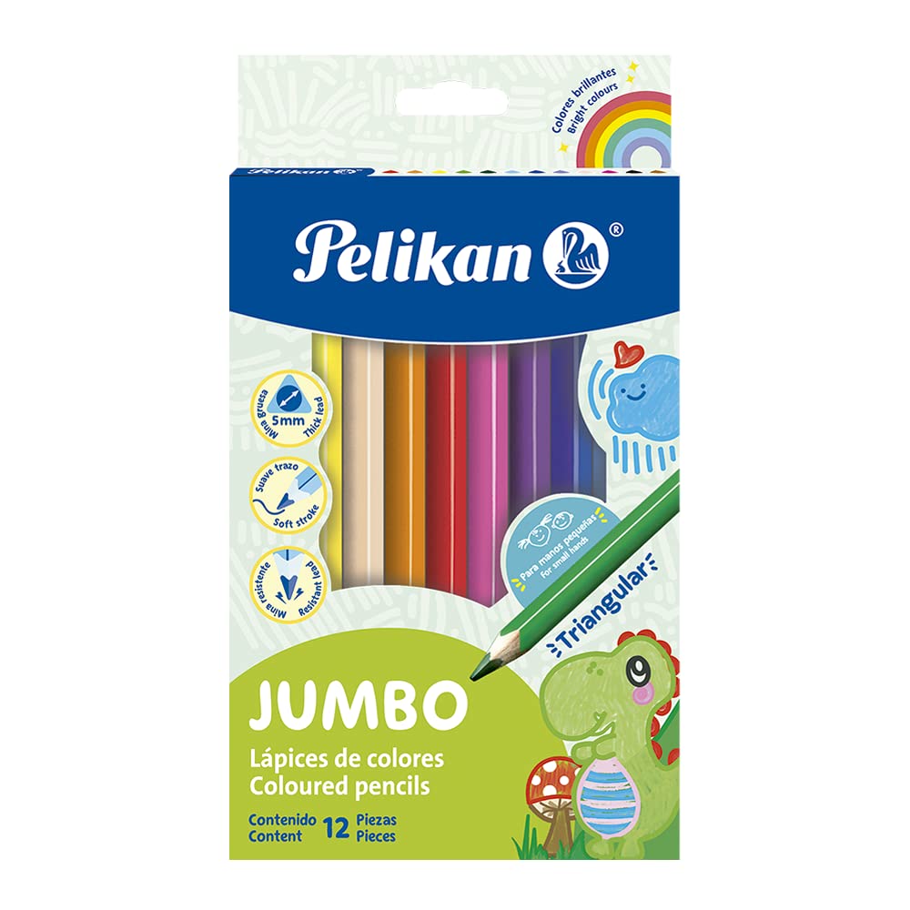 Lápices de Colores Triangular Jumbo 12 5 mm Pelikan