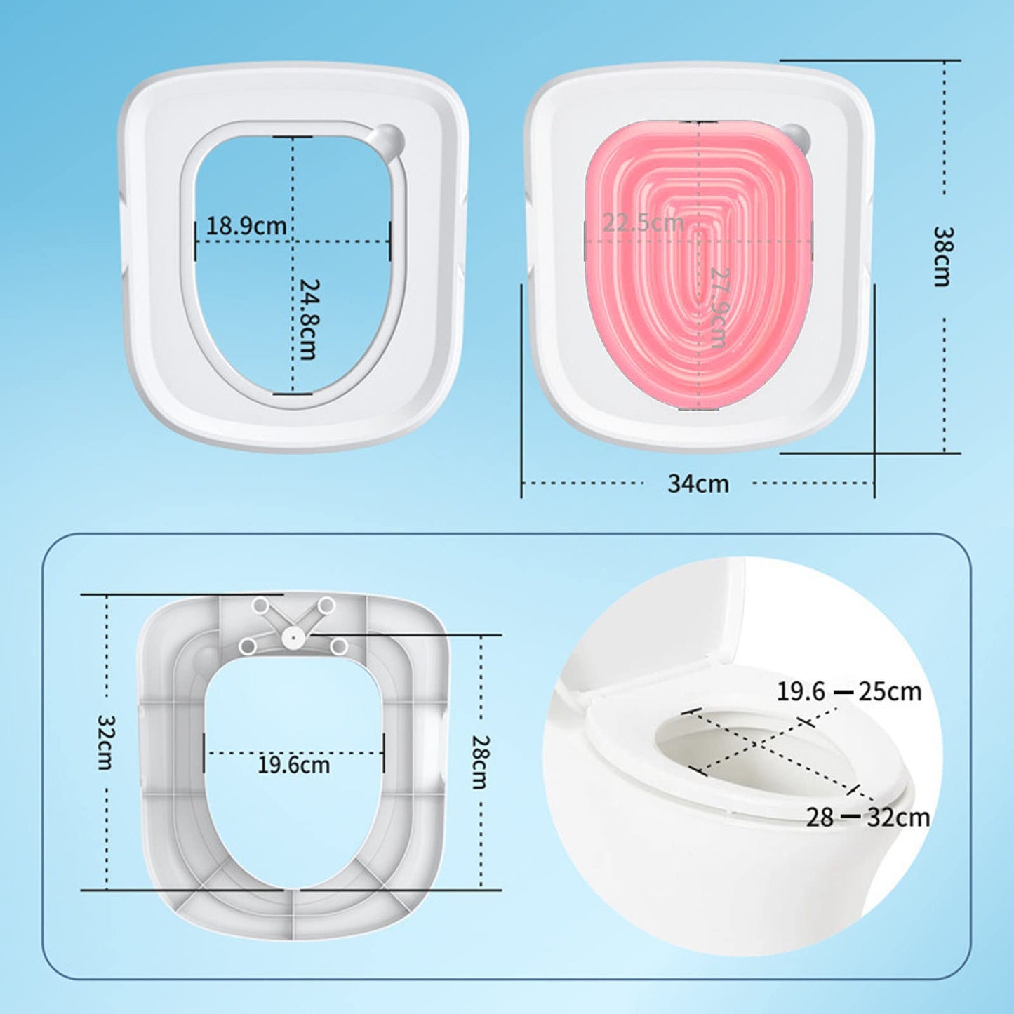 Entrenador de Inodoro para Gatos, Alta Capacidad de Carga, Bandeja Blanca con Soporte Interior Rosa para el Hogar