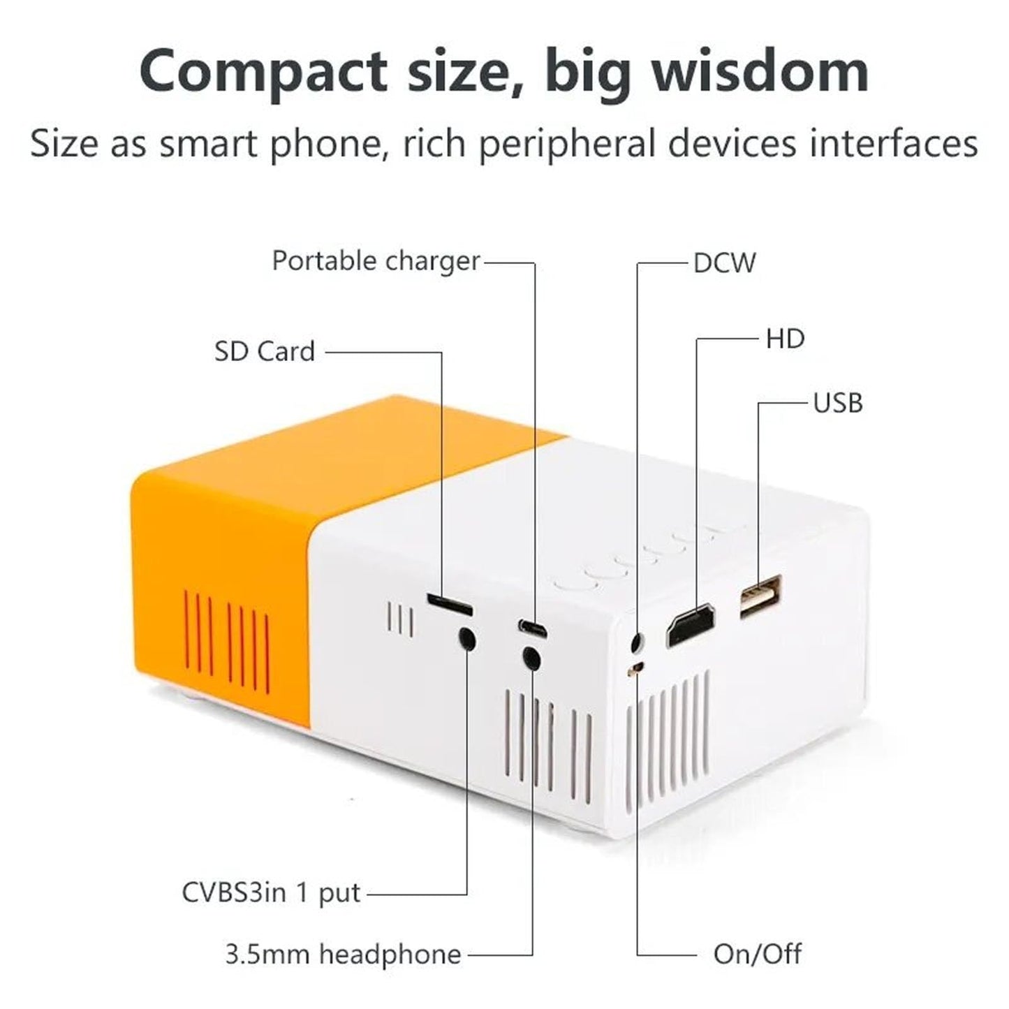 Mini Proyector LED Portátil WiFi Full HD 1080P para Cine en Casa y Viajes Al Aire Libre de 24 a 60 Pulgadas