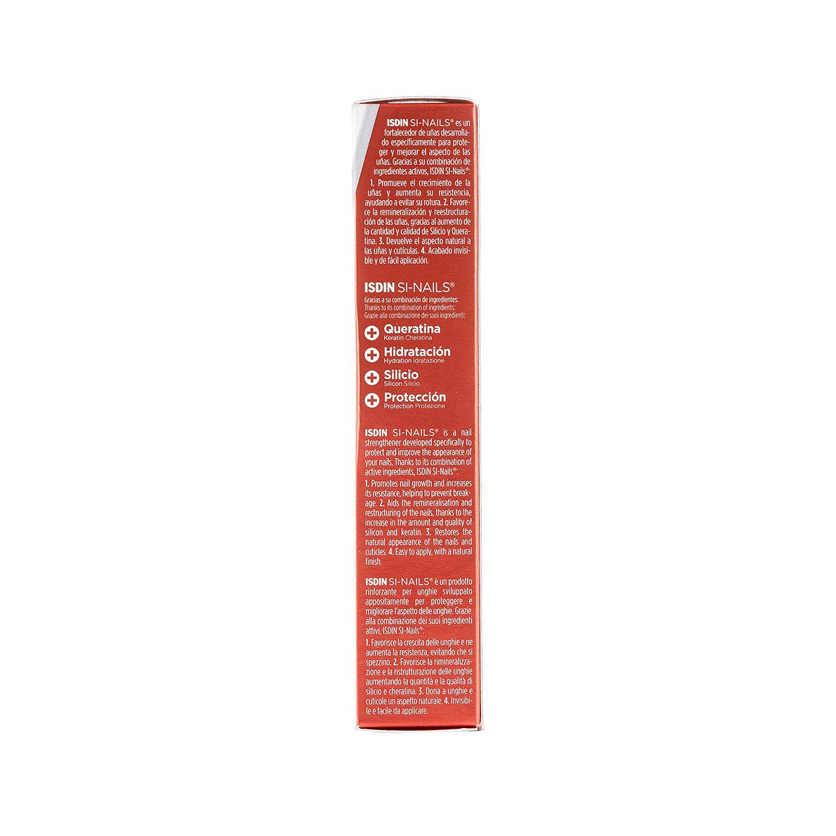 ISDIN SI-NAILS Fortalecedor con ácido hialurónico para uñas débiles y dañadas, hidrata también las cutículas, Acabado Invisible, 2.5 ml