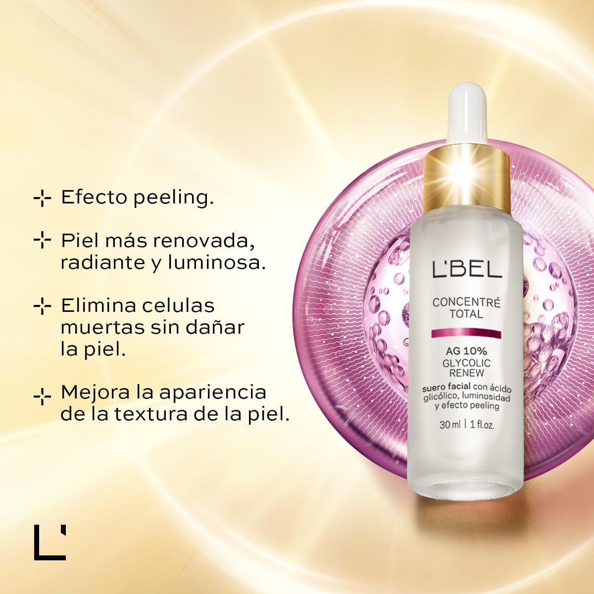 L'BEL - Concentré Total Suero Efecto Peeling 10% Ácido Glicólico 30 ml