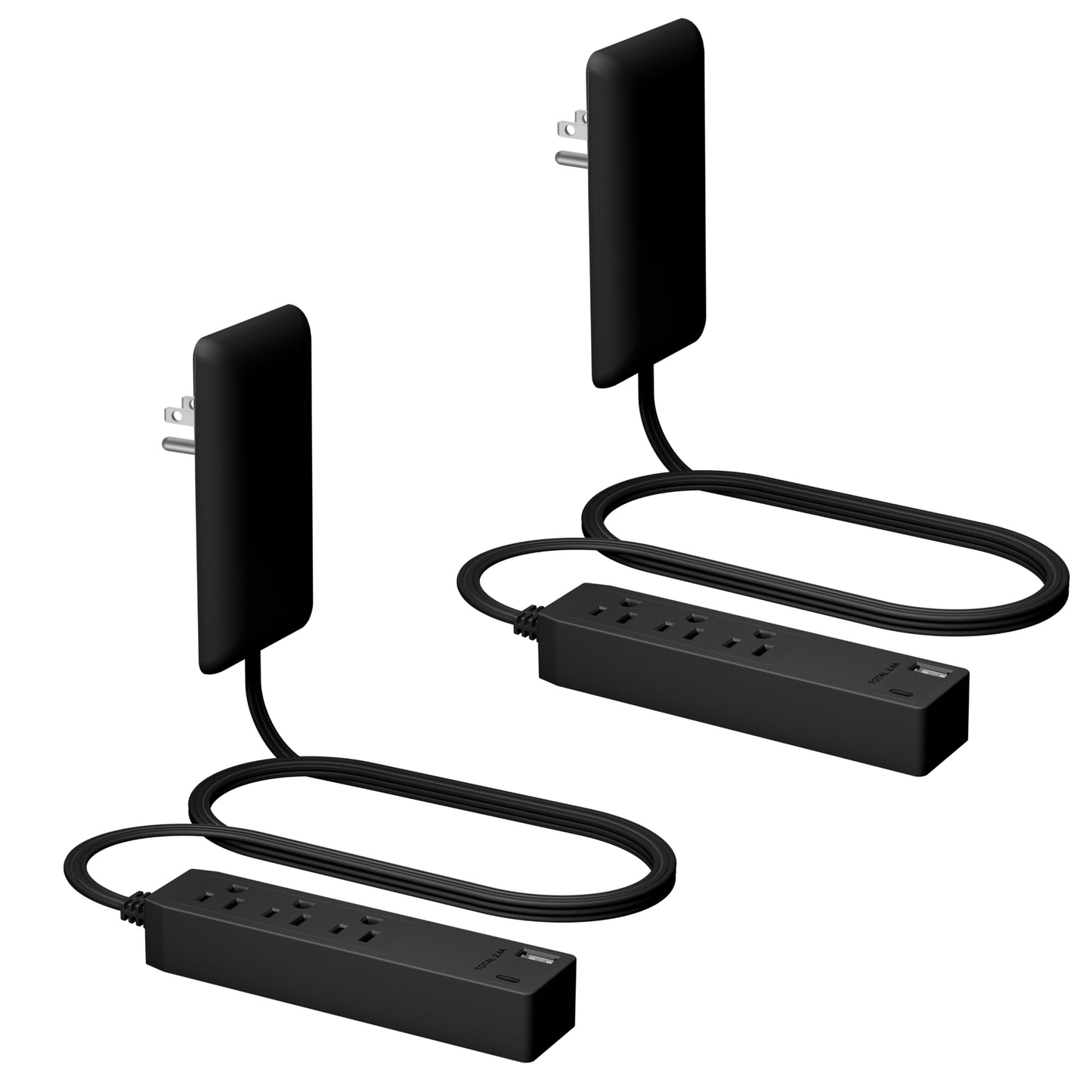 LIDER Extensor de salida con 3 receptáculos, 12 W USB tipo A y USB tipo C, puerto USB, enchufe ultrafino de placa de pared con extensor de cable, tira de alimentación de 3 tomas, cara plana, cable de