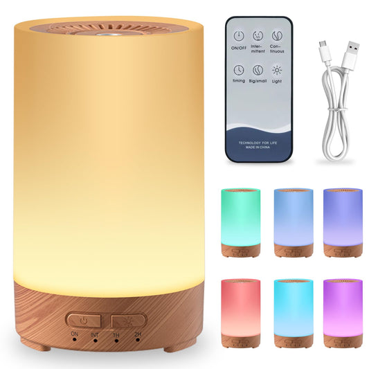 CALLECK Difusor de Aceites Esenciales, Humidificador de Aire Silencioso, Máquina de Aromaterapia Ultrasónica de 7 Colores, 2 Modos de Temporizador, Control Remoto, 2 Niveles de Niebla