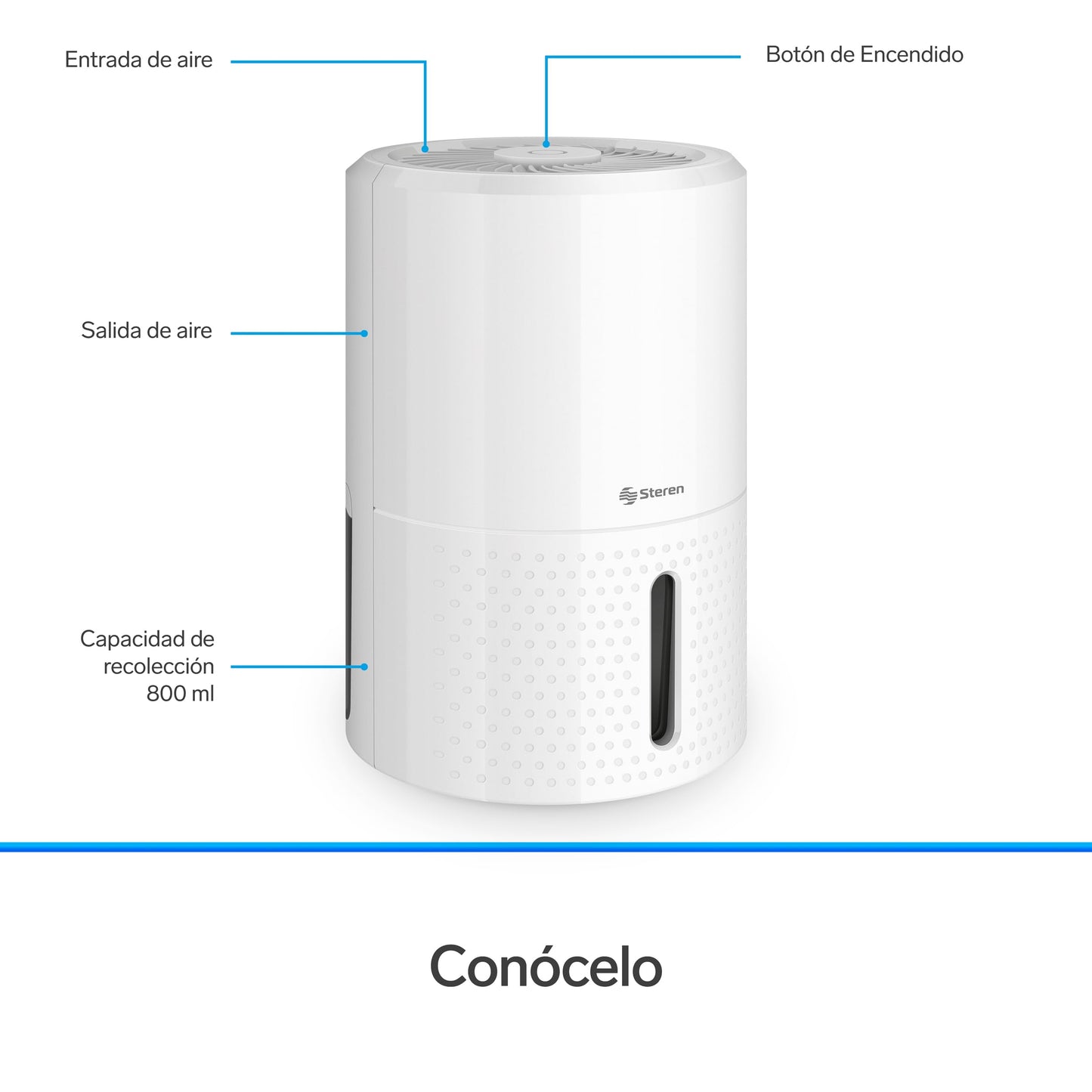 Deshumidificador electrónico con tanque de 800 ml