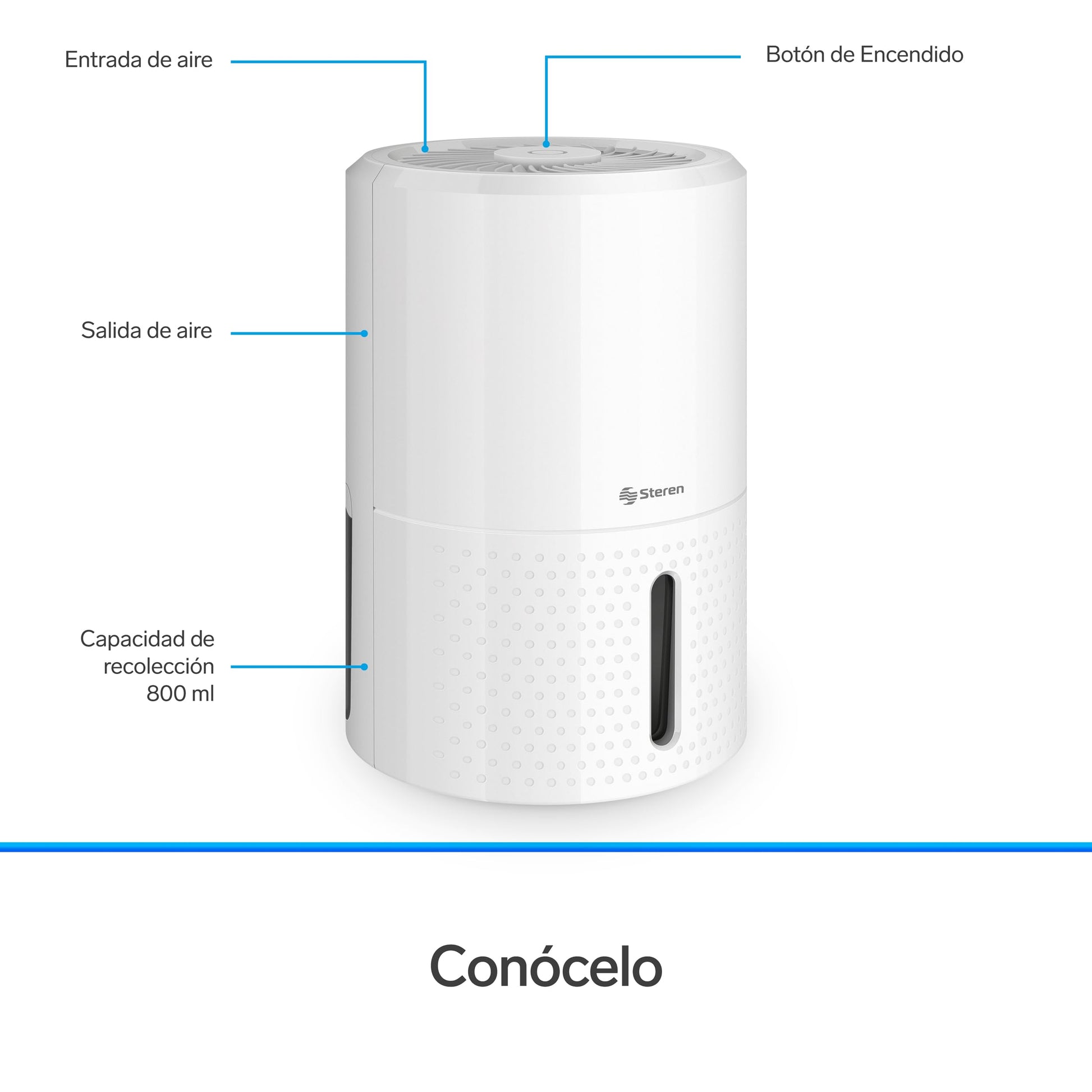 Deshumidificador electrónico con tanque de 800 ml