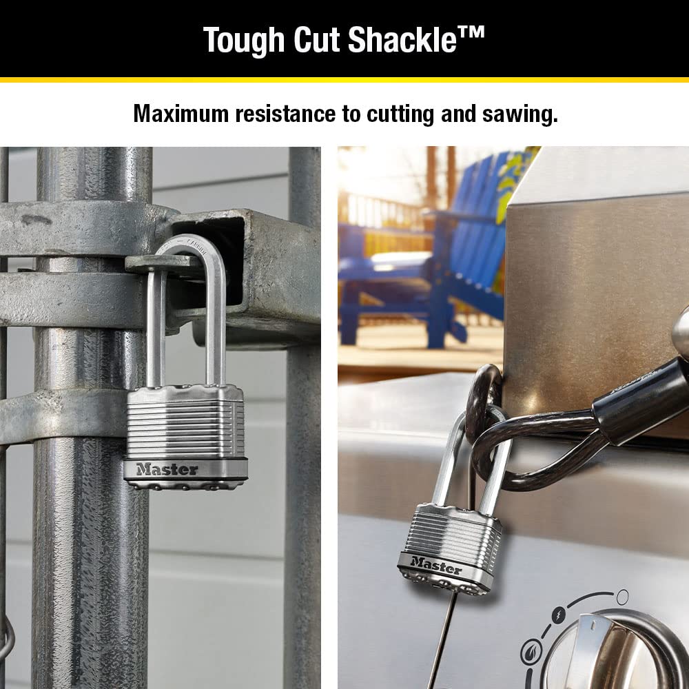 Candado Laminado Master Lock Magnum Acero Shackle 4.45 cm paquete de 3