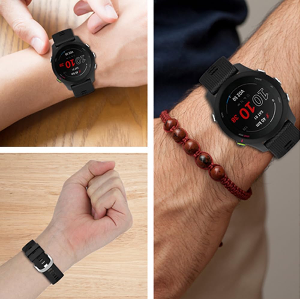 Waekethy Correas para Garmin Vivoactive 5/Vivoactive 3/Forerunner 245, Correa Reloj 20mm Silicona Deporte Pulsera Compatible con Garmin Venu/Venu sq/Venu sq2/Venu 2 plus (Rosa + morado + gris)