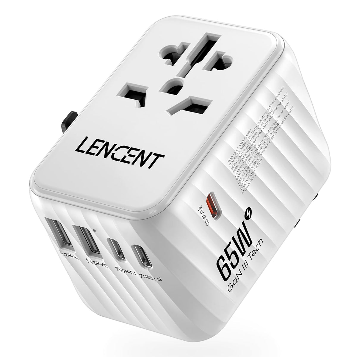 Adaptador Universal de Viaje LENCENT 65 W Europeo