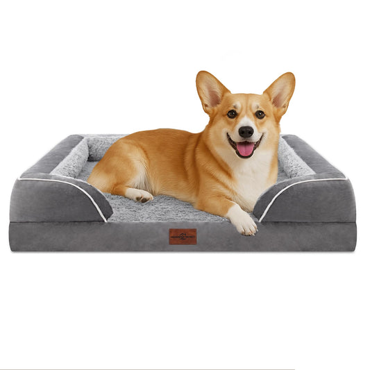 Comfort Expression - Camas de perro medianas, impermeables, de espuma ortopédica para perros medianos y grandes, cómoda cama para mascotas con funda extraíble lavable y parte inferior antideslizante