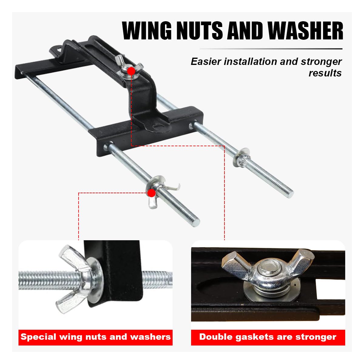 Kit de sujeción de batería de coche, soporte ajustable para amarre de batería, barra transversal universal de batería con tornillo J, soporte de sujeción de batería automático, kit de soporte de