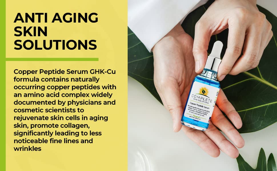 Copper Peptide Face Serum Collagen - With Anti Aging Skin Solutions Properties:1oz/30ml Anti-Wrinkle Formula For Youthful Skin-Promotes Collagen Production And Cell Rejuvenationâ€"Heals Micro Wounds