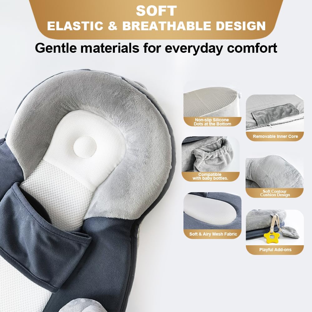 Almohada de alimentación para bebé, almohada antidesbordamiento, estera para la lactancia materna
