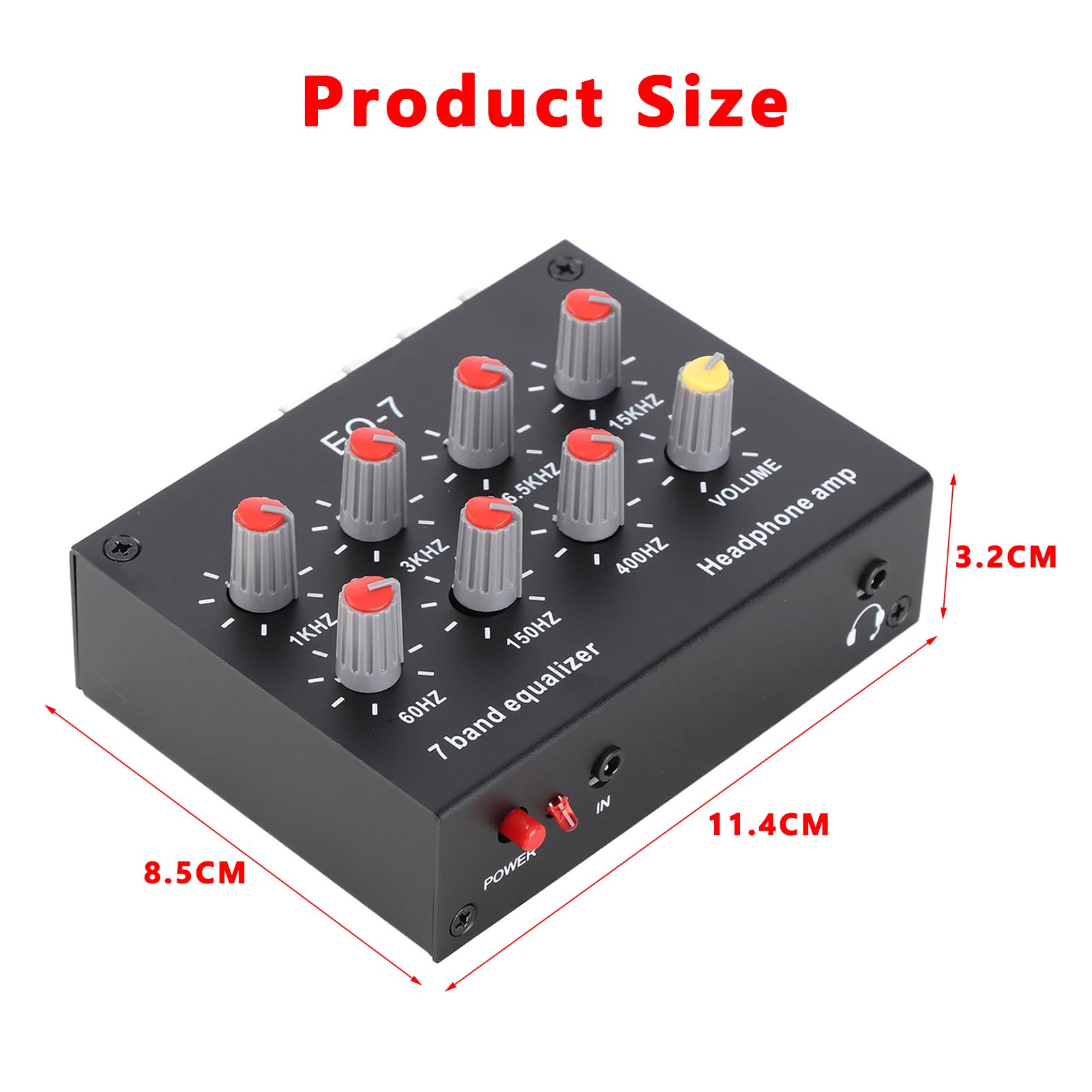 Ecualizador de Sonido Vvikizy Aluminio 7 Bandas para Estéreo de Automóvil