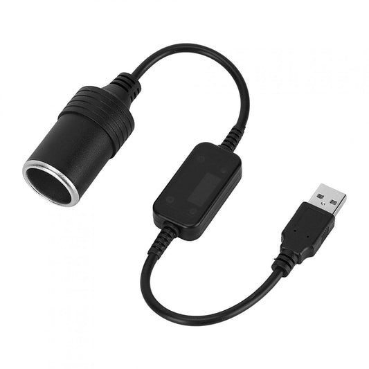 Acouto USB a Encendedor de Cigarrillos Cable Convertidor de Enchufe Cable Convertidor de Enchufe USB 5V a 12V Adaptador Convertidor de Enchufe de Encendedor de Cigarrillos USB de Coche Macho a Hembra