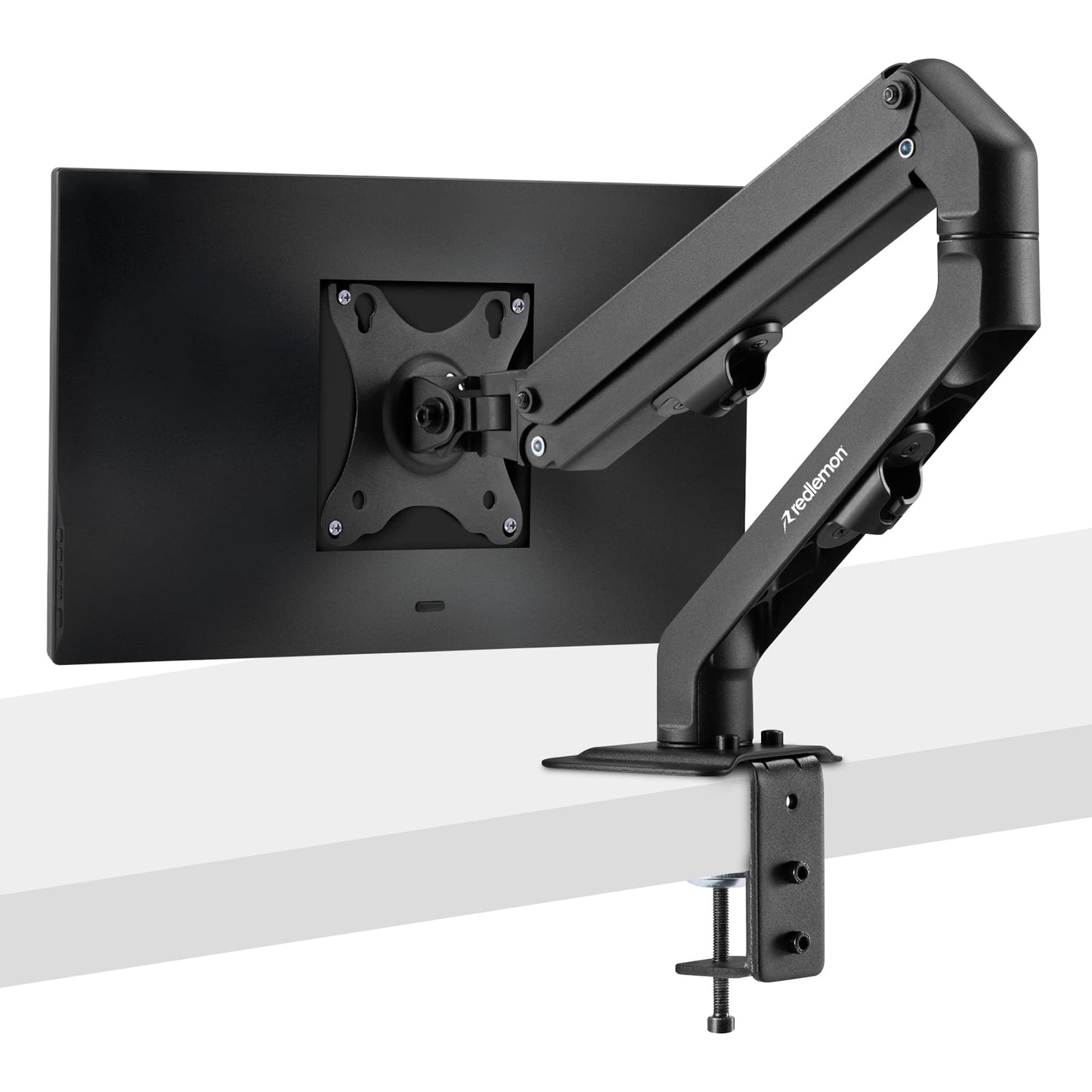 Soporte Hidráulico Redlemon Negro para Monitor de hasta 27 Pulgadas con Ajuste Multidireccional para Escritorio