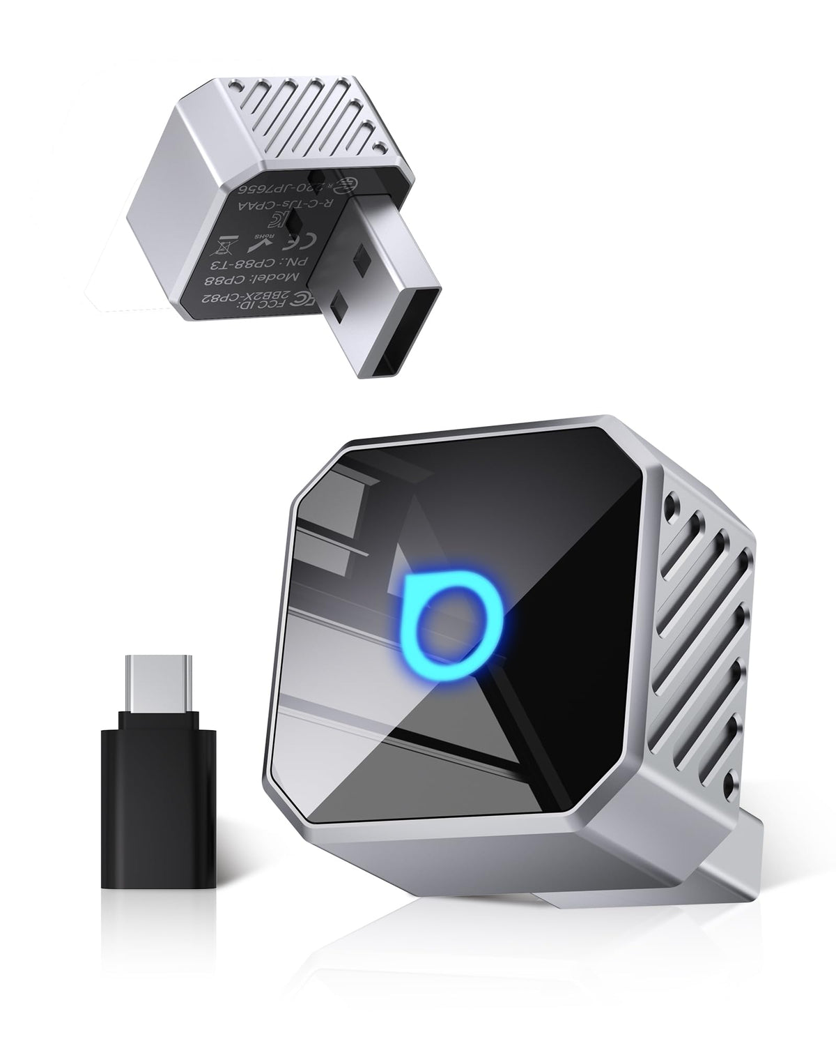 Adaptador Inalámbrico OTTOCAST Mini Pot 2025 Blanco WiFi 5 GHz Plug & Play para iPhone y Android en Coches OEM para Hombre y Mujer