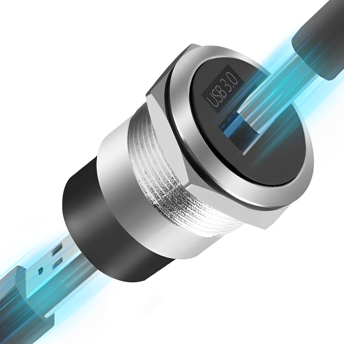 Adaptador USB 3.0 YiKaiEn Negro Impermeable y a Prueba de Polvo