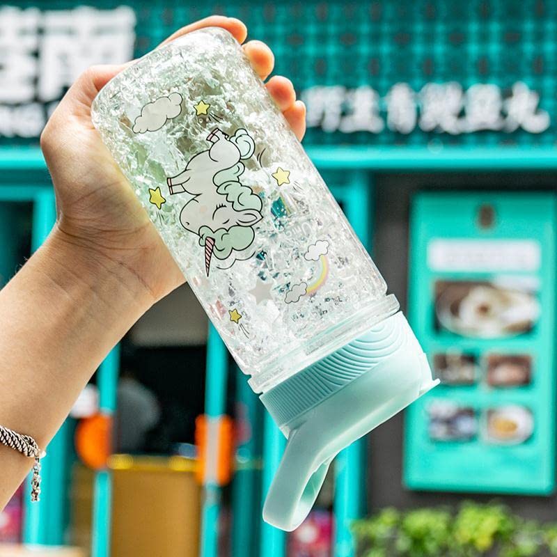 Botella de Agua OOTD Unicornio con Pajita y Cerradura para Niñas