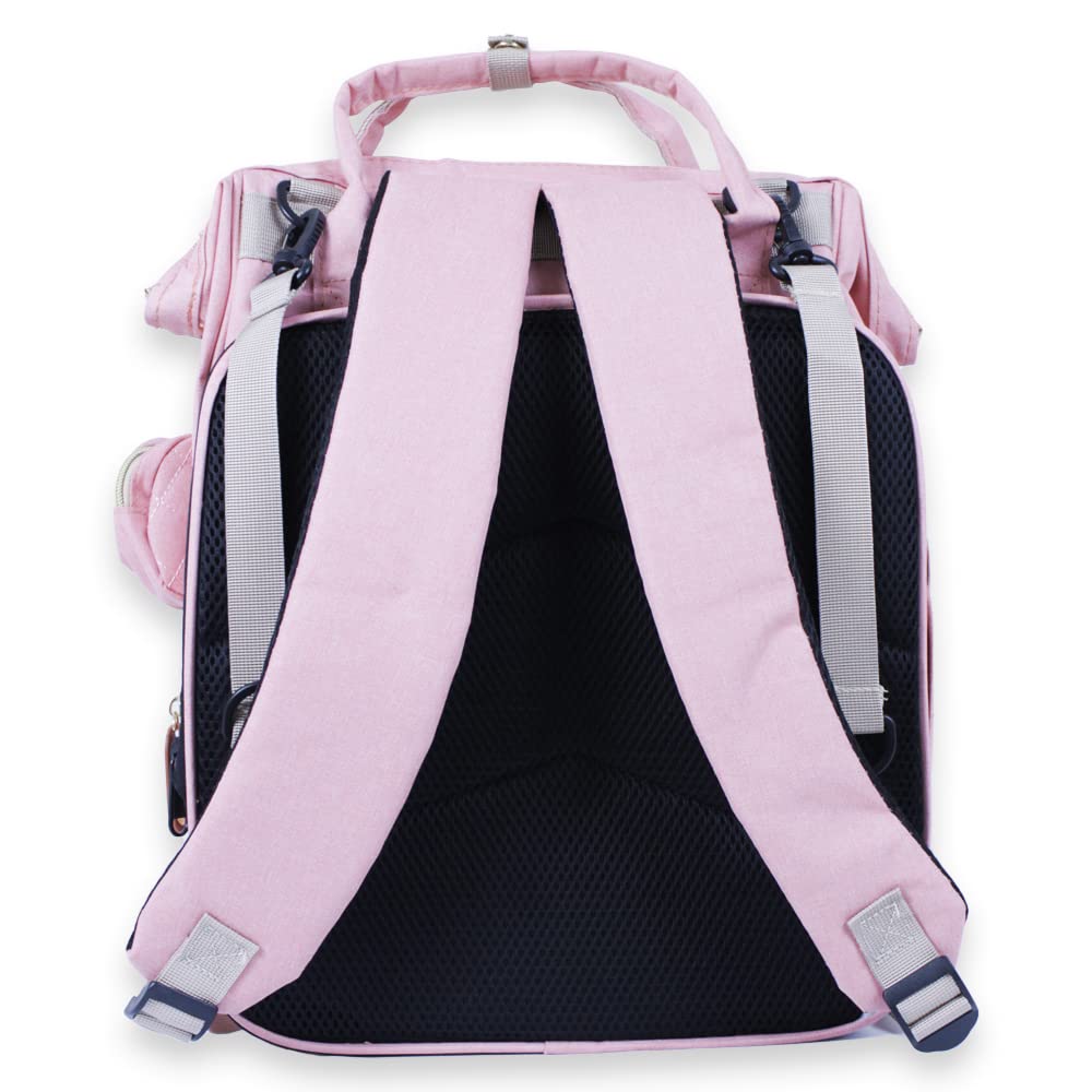 Mochila Pañalera con estación de cambio para pañales, Gran Capacidad con Múltiples Compartimentos, Bolsa Multifuncional - Rosa