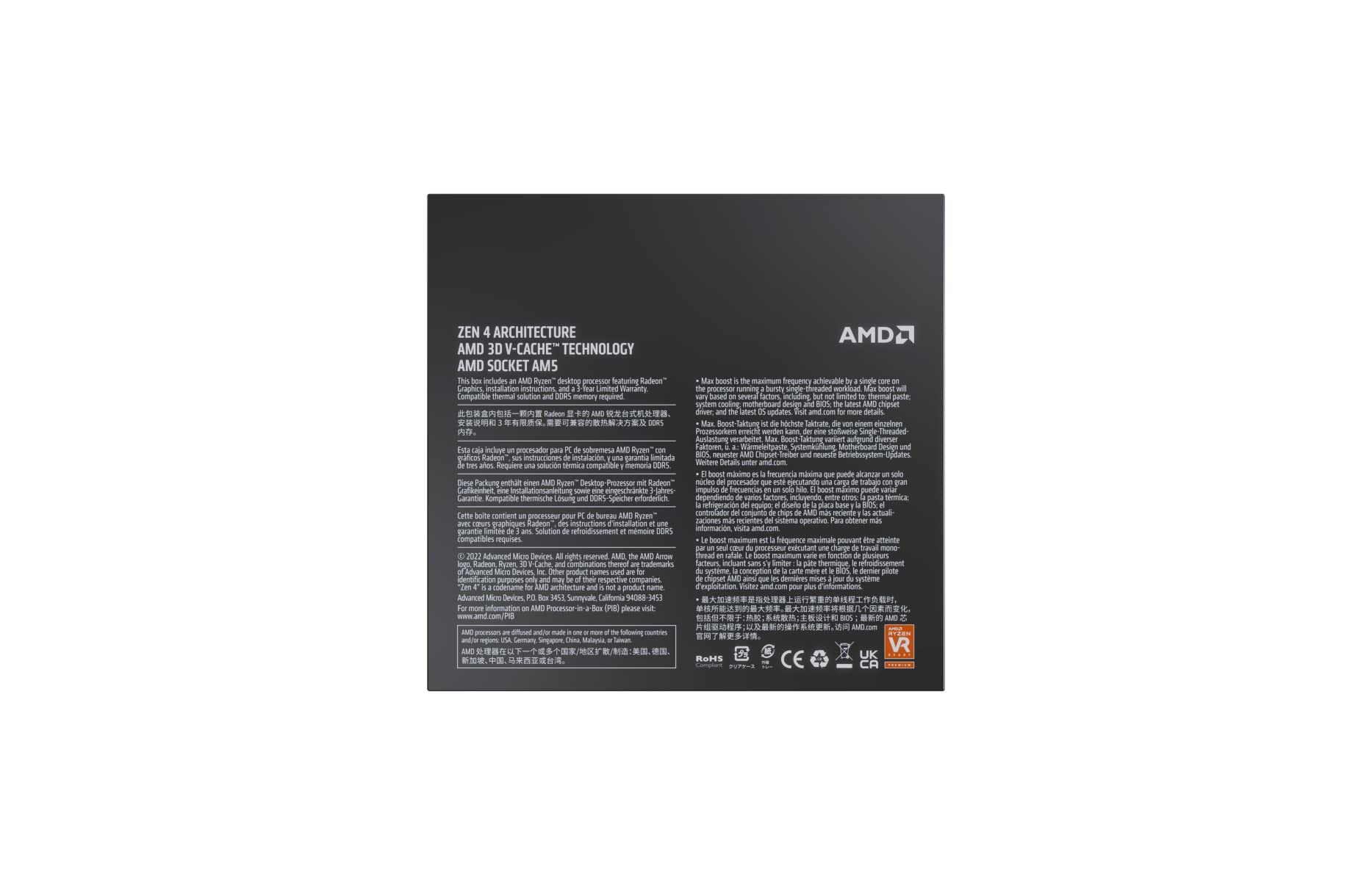 CPU AMD RYZEN 7 7800X3D Radeon Graphics AM5