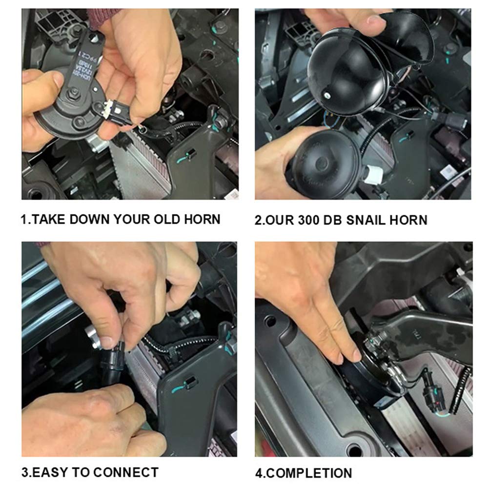 Bocina de Coche de Doble Tono, Bocina de Tren de 120 DB para Camiones, Bocina de Caracol Eléctrica de Aire, Bocina de Caracol para Motocicleta para Coche y Motocicleta (Colores variados)