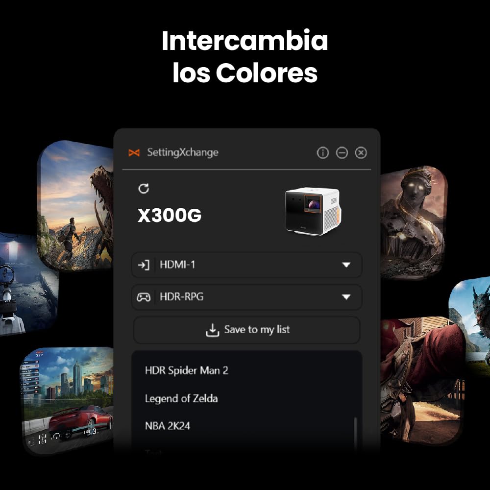 BenQ Proyector de Corta Distancia para Consolas de Videojuegos X300G 4K HDR, portátil
