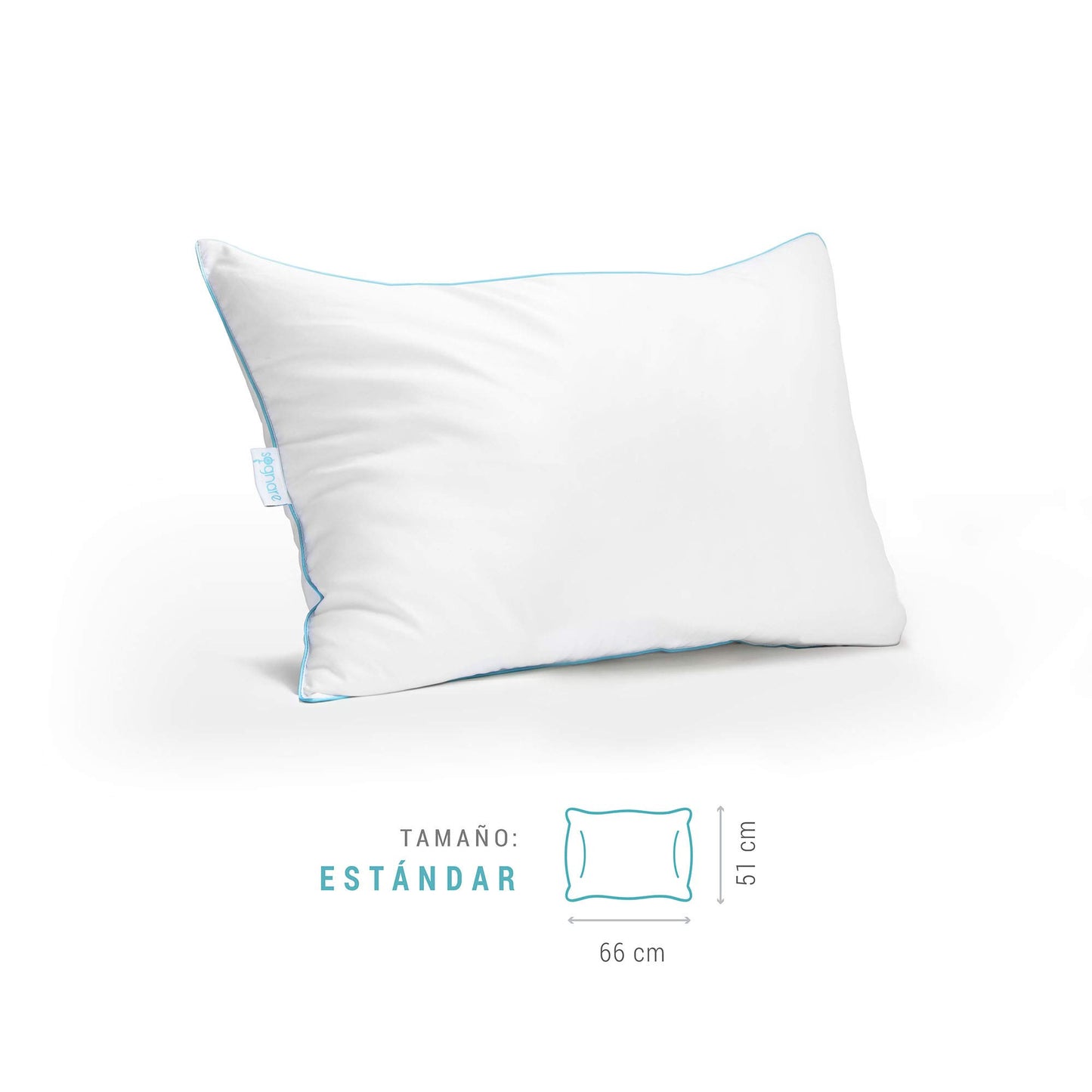 Almohada Sognare Nuo Estándar Relleno Semi Firme con Microfibras de Gel Lavable Hipoalergénica 6 Pack