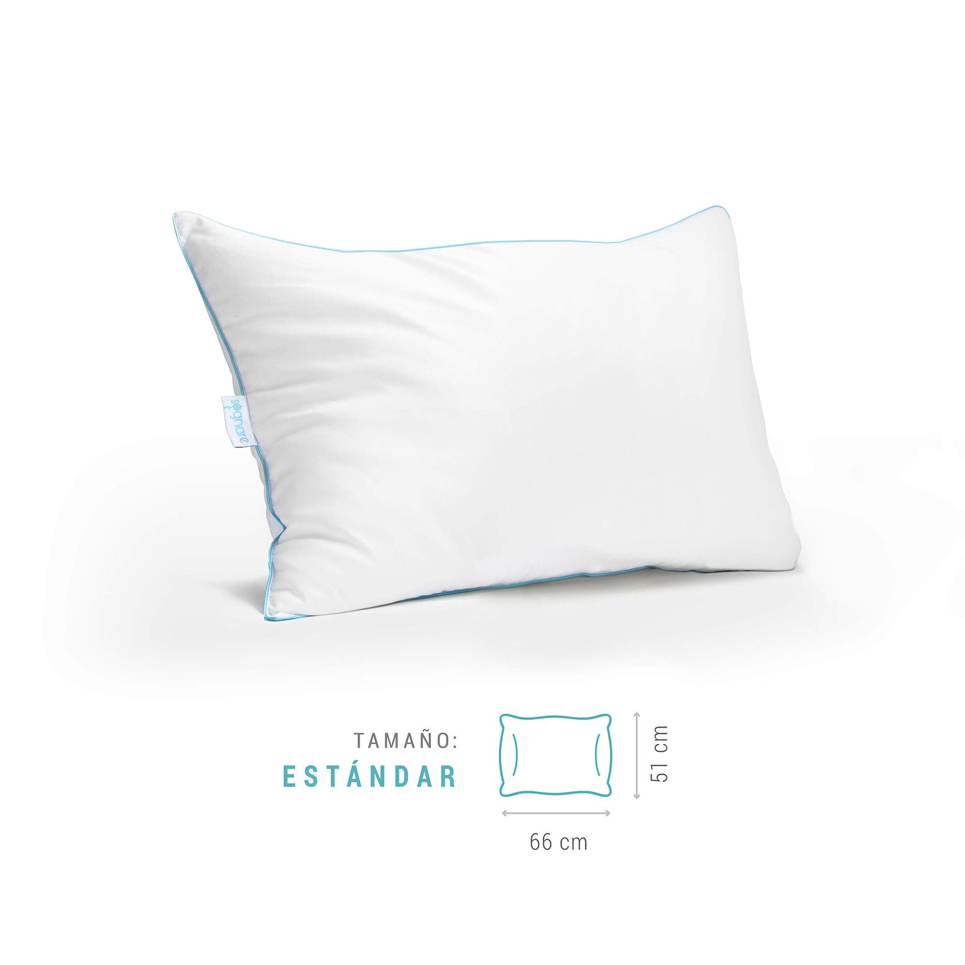 Almohada Sognare Nuo Estándar Relleno Semi Firme con Microfibras de Gel Lavable Hipoalergénica 6 Pack