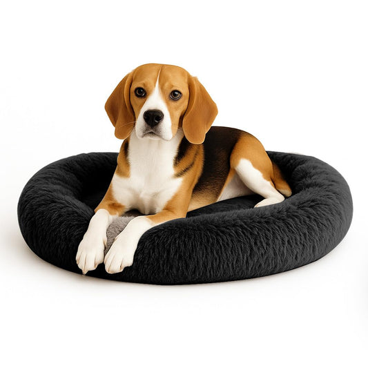 Cama para Perros PET TO BED Esponjosa Antiestrés Negra Medium
