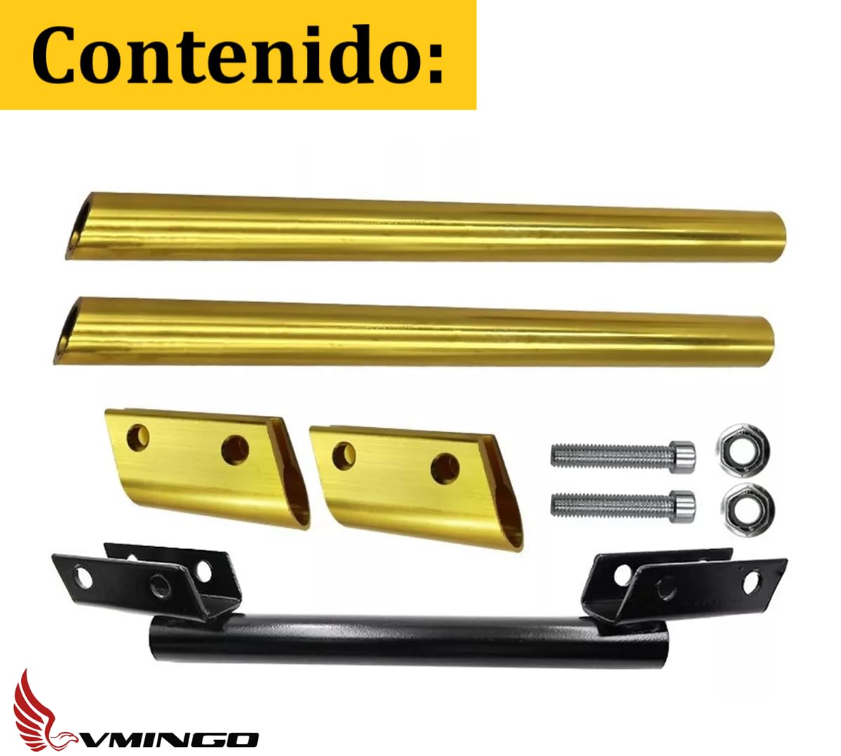 Manubrio Universal para Moto Barra de Equilibrio Manillar Deportivo Ajustable Motocicleta Resistente a la Corrosión Inoxidable 3pzs (Negro)