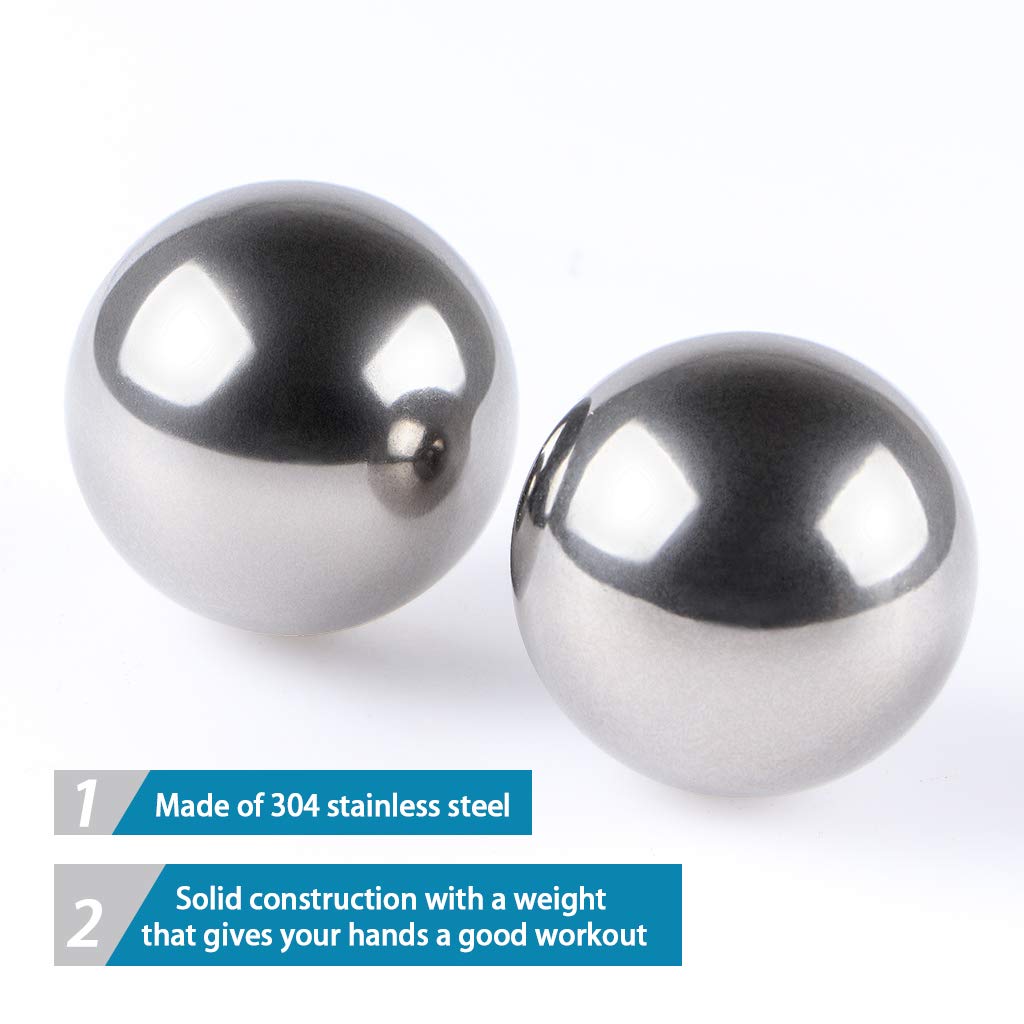 Bolas de Acero Inoxidable MDLUU Plata para Meditación y Alivio del Estrés