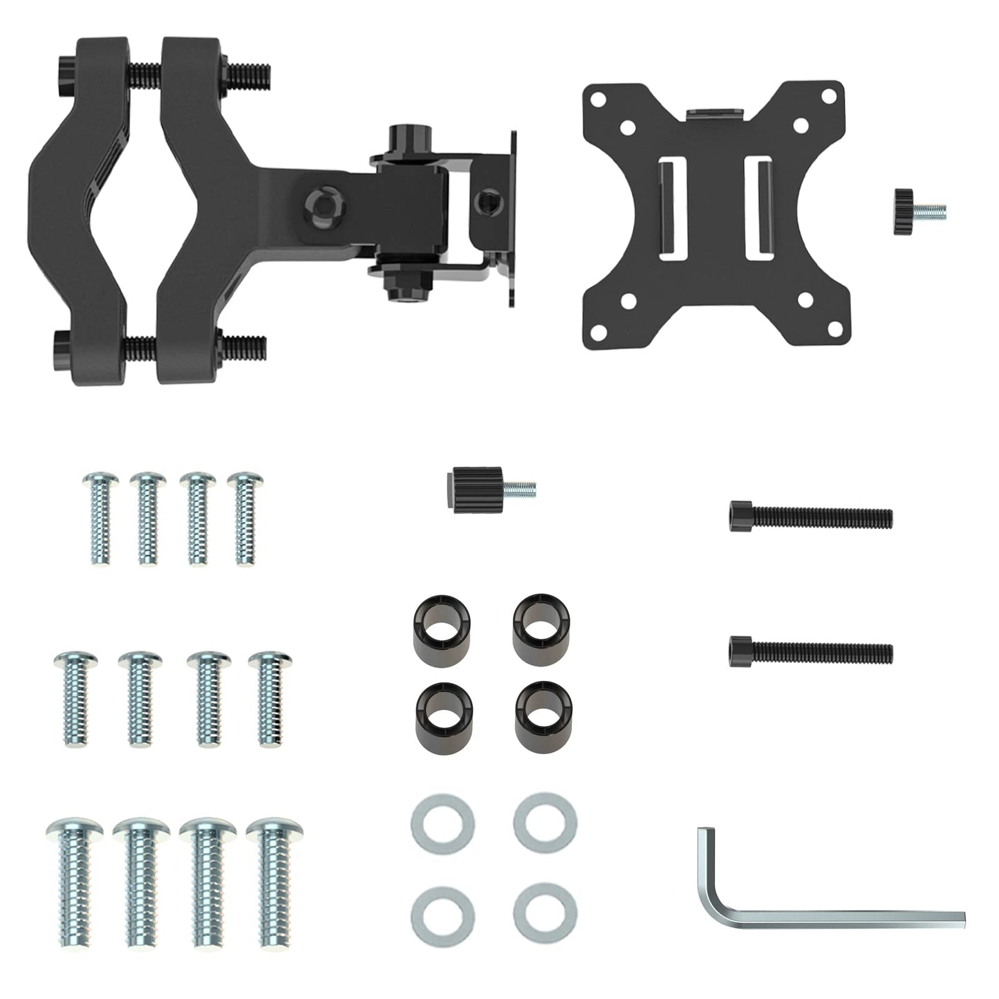 Placa de Montaje Universal WALI Negro con Compatibilidad para Postes de 1.1 a 2.4 Pulgadas y Agujeros 75 x 75 mm y 100 x 100 mm