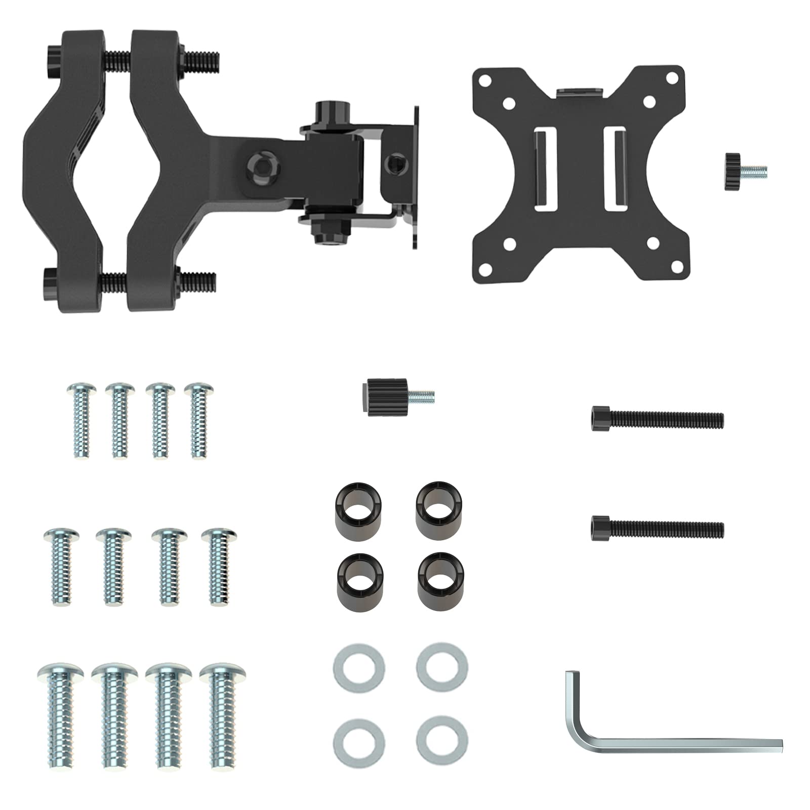 Placa de Montaje Universal WALI Negro con Compatibilidad para Postes de 1.1 a 2.4 Pulgadas y Agujeros 75 x 75 mm y 100 x 100 mm