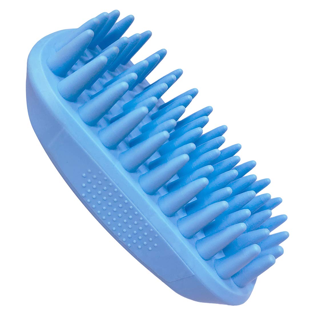 Cepillo de champú de silicona para mascotas para cabello largo y corto, mediano y grande, mascotas, perros, gatos, goma antideslizante para perros, gatos, mascotas, ratones, ducha, baño, cepillo de masaje (azul (nuevo))