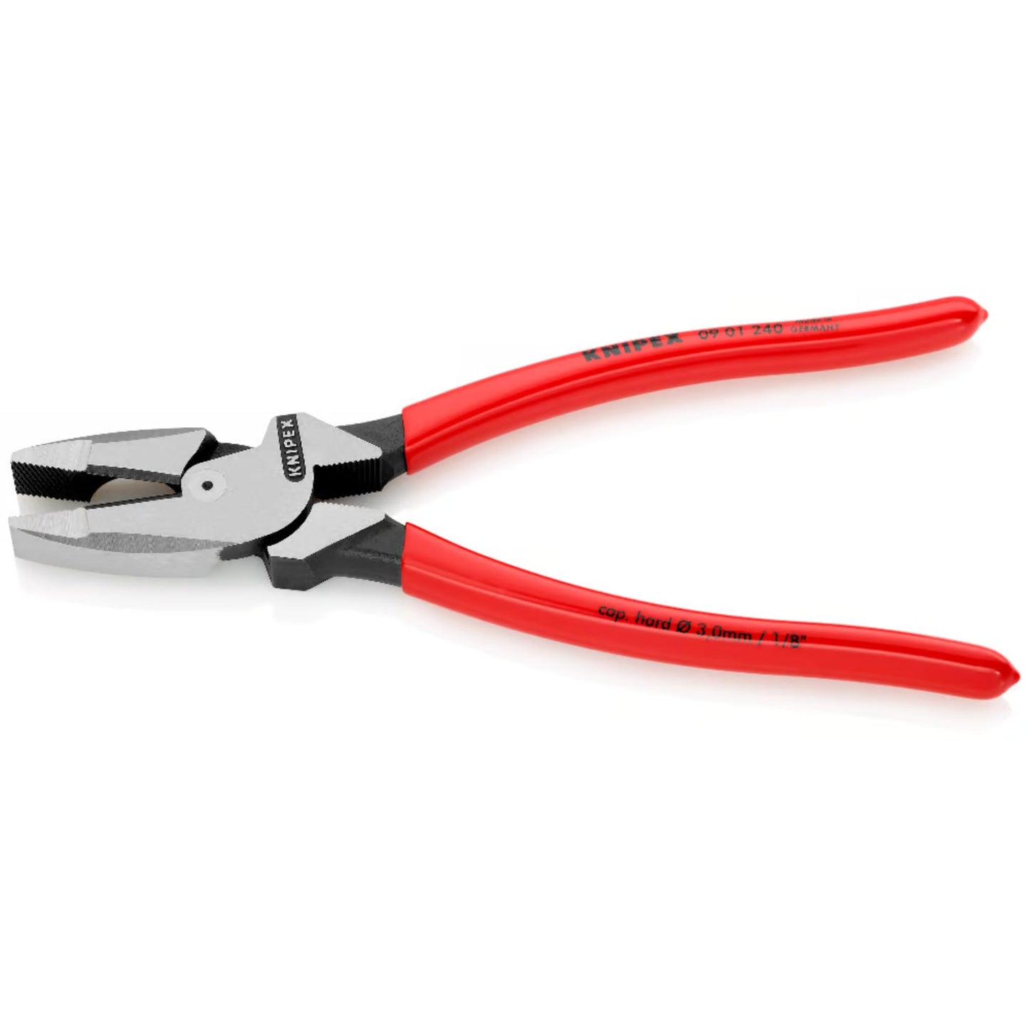 Knipex 09 01 240 SB Alicate Universal Lineman's Pliers Modelo Americano Atramentado Recubiertos de Plástico Antideslizante, 240 mm, color negro