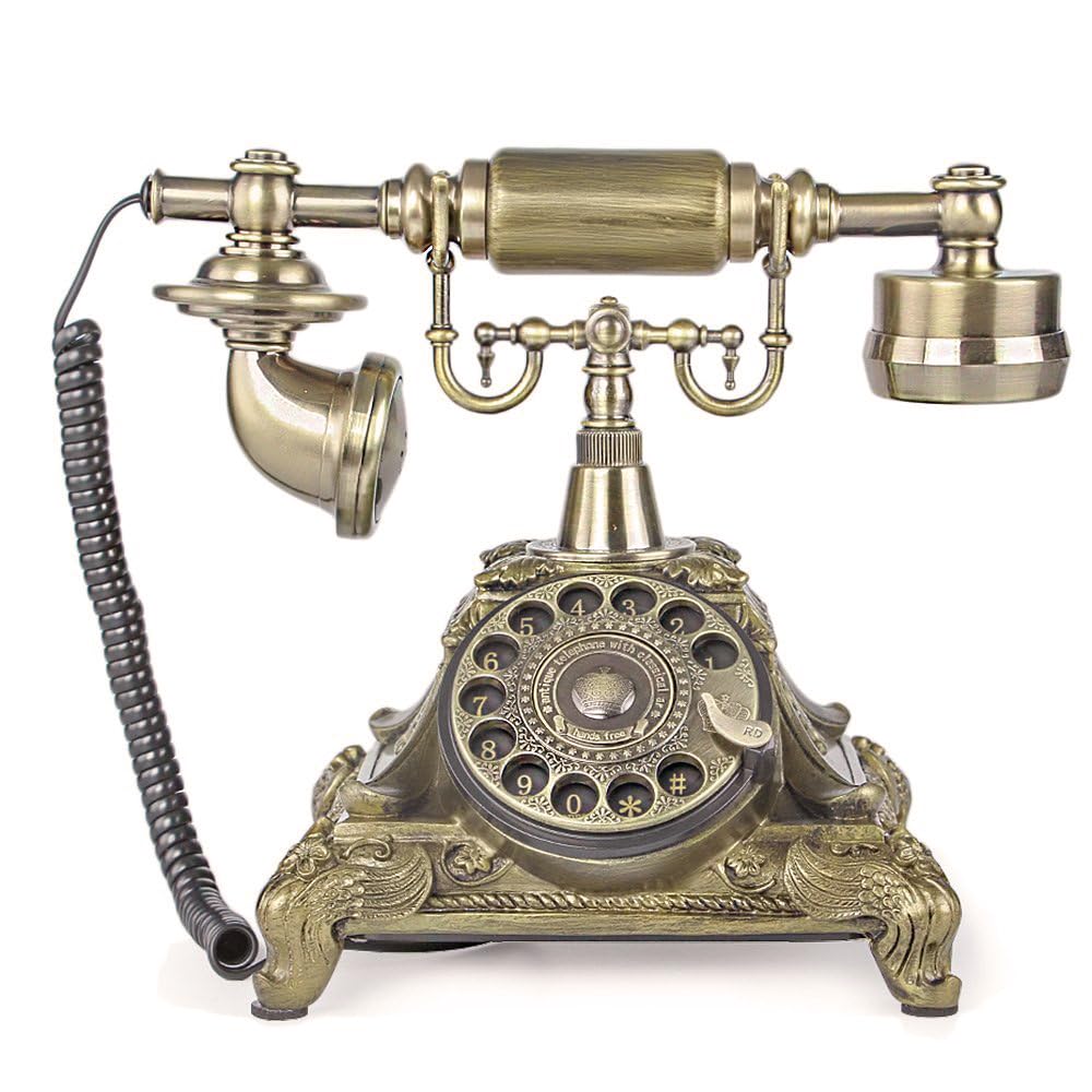 TelPal - Réplica de mesa de teléfono para casa, estilo retro, con cable de oficina
