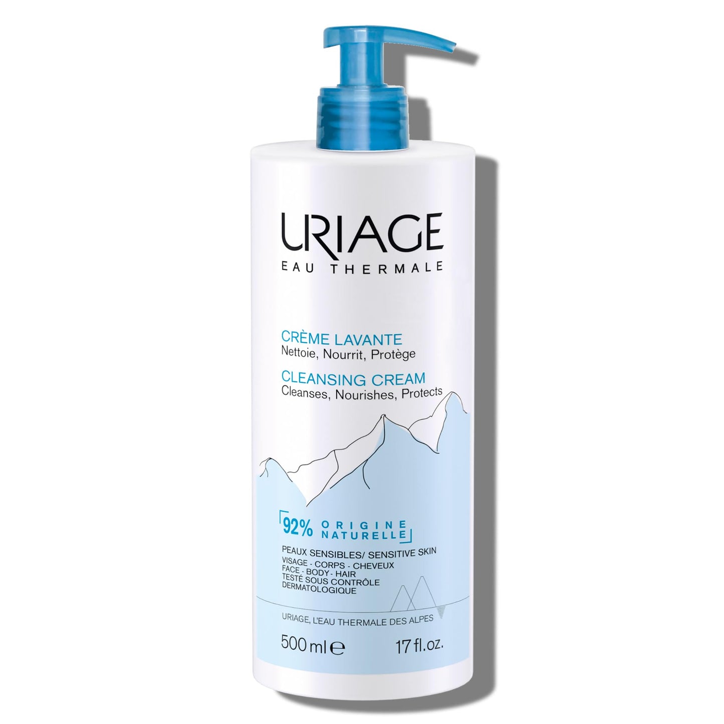 Uriage Limpiador corporal hidratante diario 500ml - Gel de ducha con manteca de karité 2 en 1: limpia y nutre. Perfume fresco y envolvente - Cara, cuerpo y cabello - Sin parabenos y sin jabón pH fisiológico