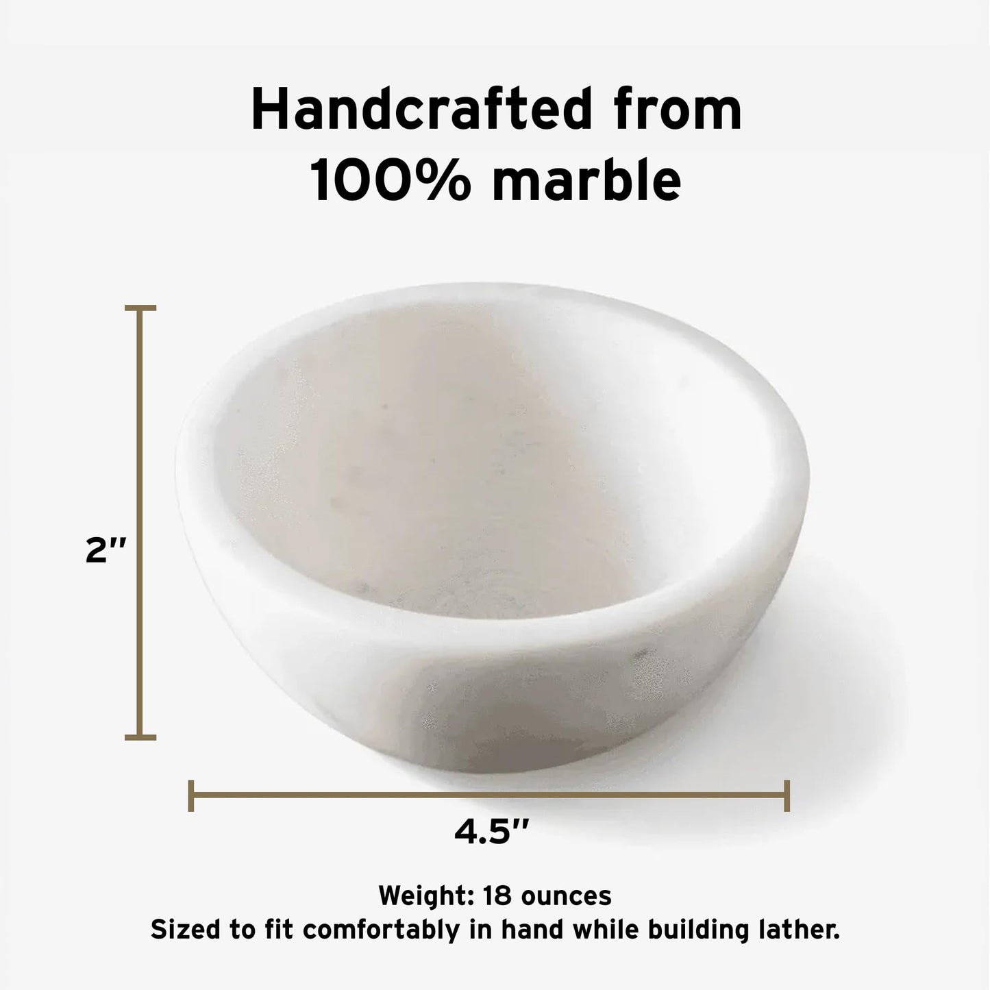 SUPPLY Marble Shaving Bowl (Naturally Heat Retaining + Handcrafted from Solid Marble)