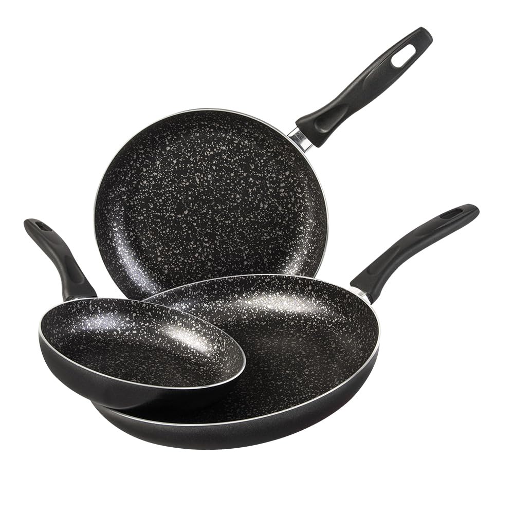 Cinsa Juego de sartenes Experta Roca 3 piezas, Aluminio con antiadherente Roca (Negro, Sarten 20, 26 y 30 cm)