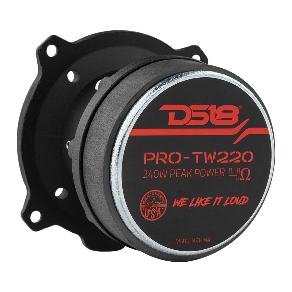 DS18 PRO-TW220 - Tweeter de aluminio superbala de 1" 350W máx. 225W RMS con crossover incorporado (2 altavoces incluidos) (renovado)
