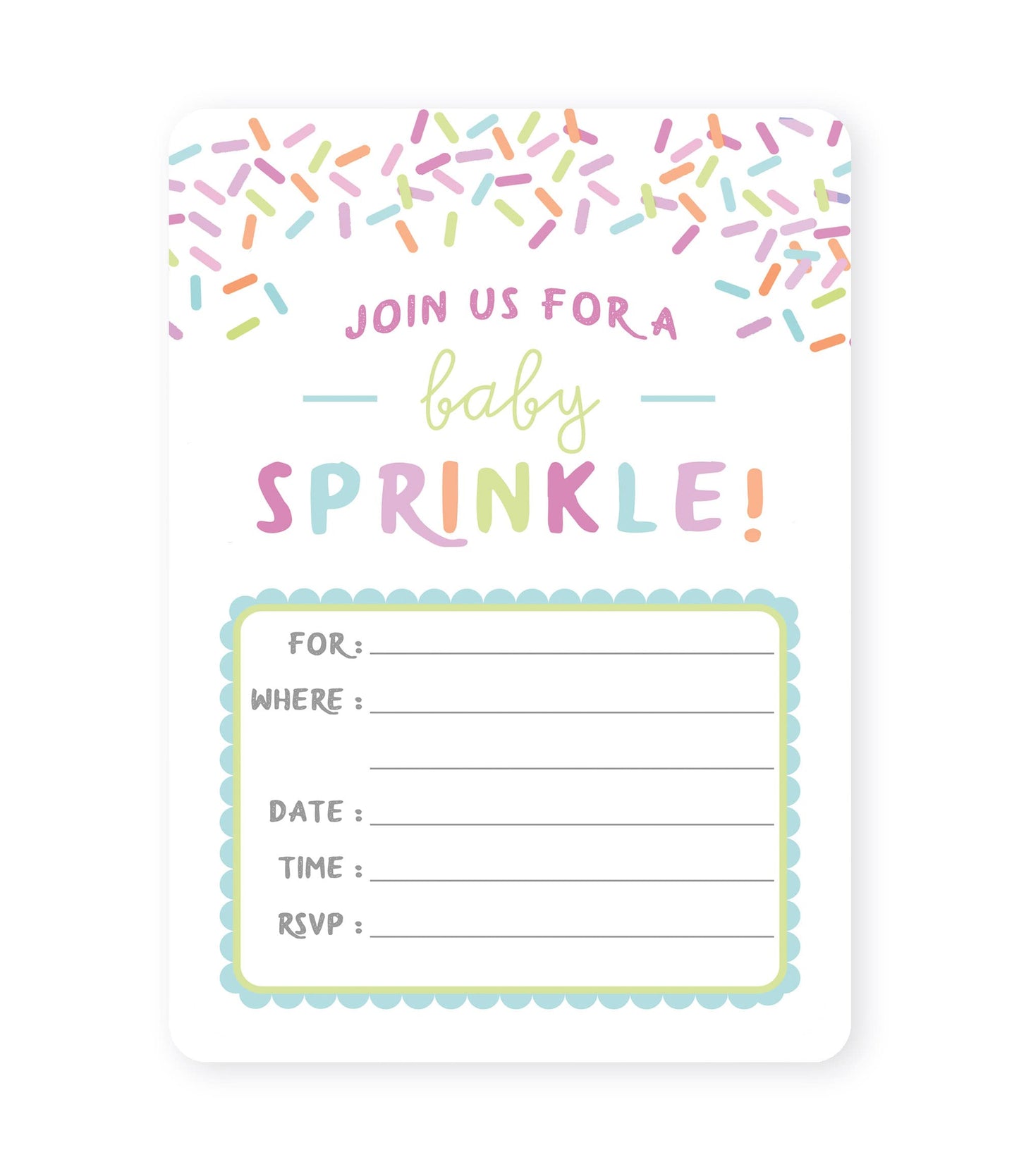 Baby Sprinkle - Invitaciones para baby shower, 25 unidades