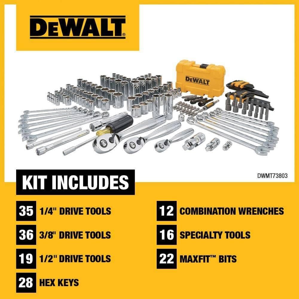 DEWALT - Juego de herramientas mecánicas y llave de vaso